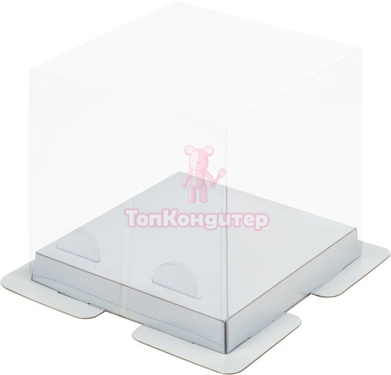 Коробка для торта 23,5 см*23,5 см*22 см белая "Премиум"
