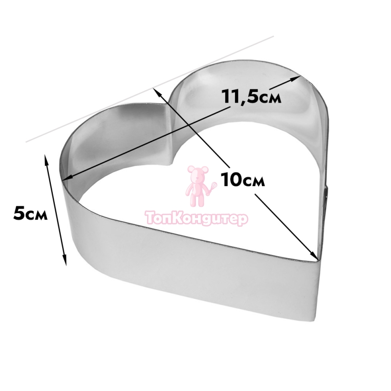 Форма для выпечки, сердце для выпечки 11,5*10 см h=5 см