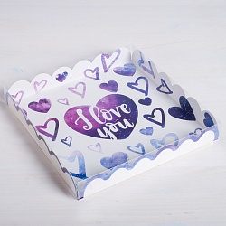 Коробка для пряников 21 см*21 см*3 см "I love you"