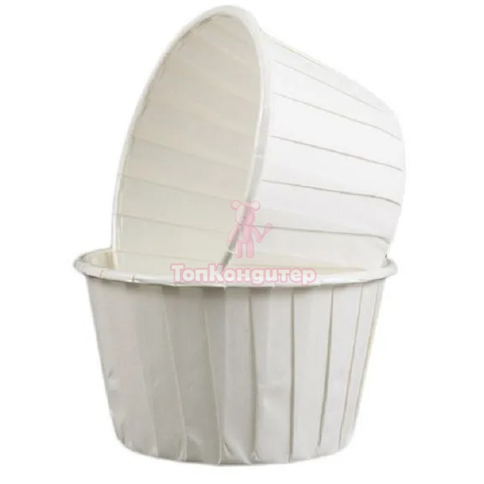 Капсулы капкейк 100 шт белые жесткий бортик