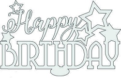 Топпер "Happy Birthday", 36001022-с, 16*10 см