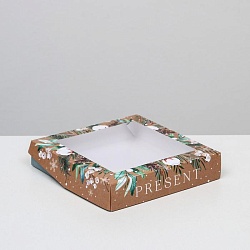 Коробка складная 20 см*20 см*4 см "Present"