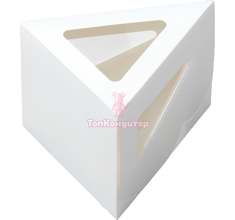 Коробка под кусок торта 12 см*10 см*10 см белая