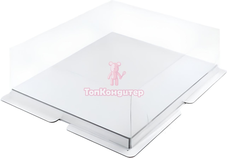 Коробка для торта 30 см*30 см*10 см белая "Премиум"