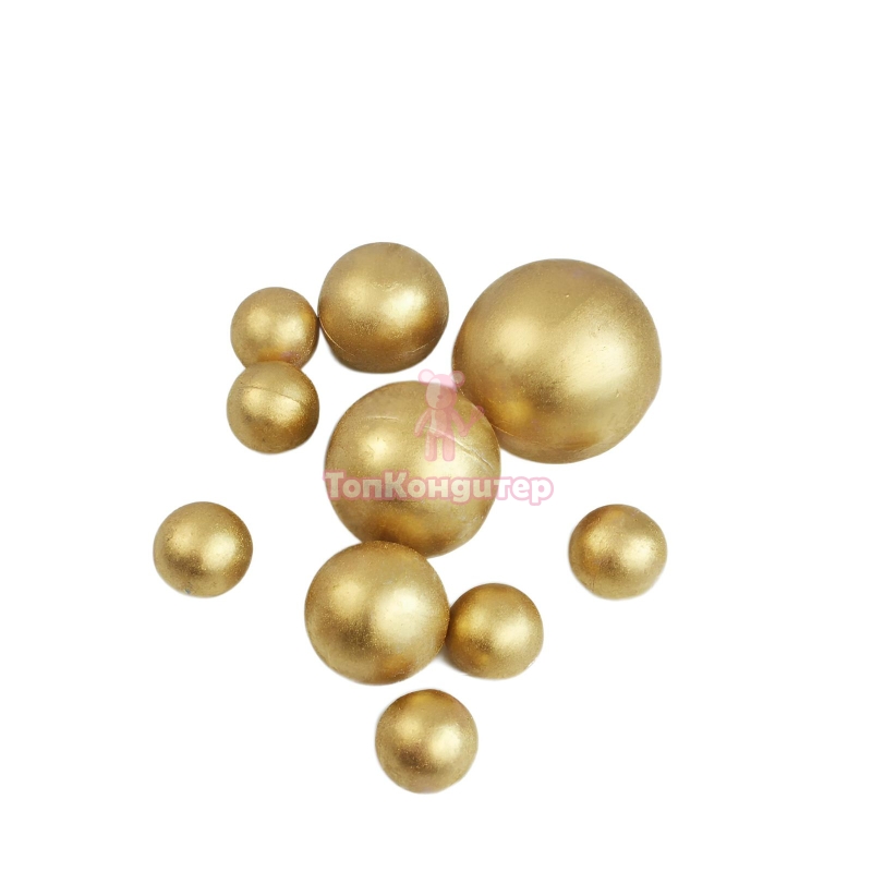 Сферы из шоколадной глазури перламутровые золотые 25 шт