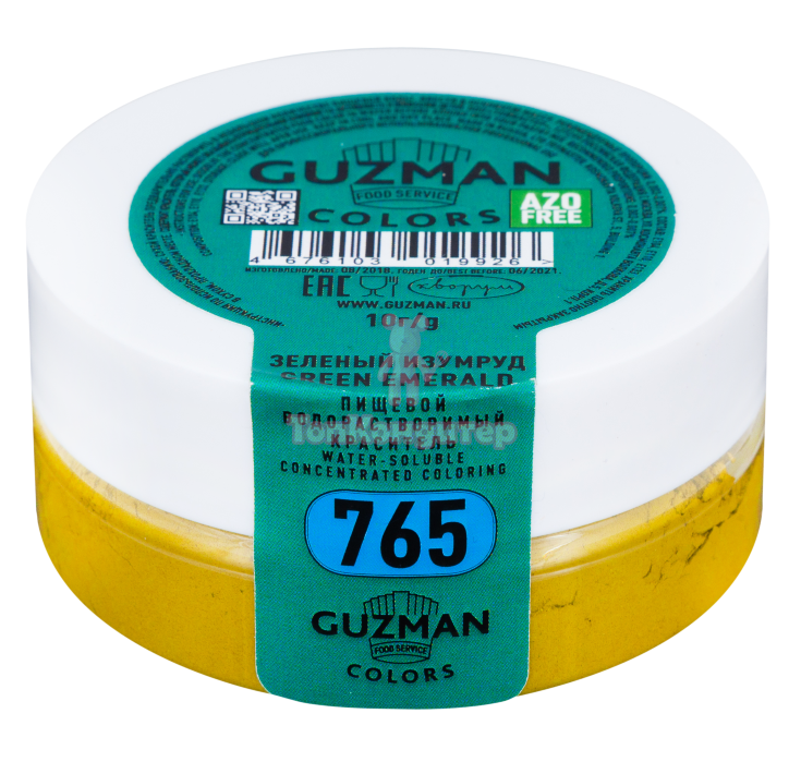 Краситель GUZMAN №765 водорастворимый зеленый изумруд 10 гр