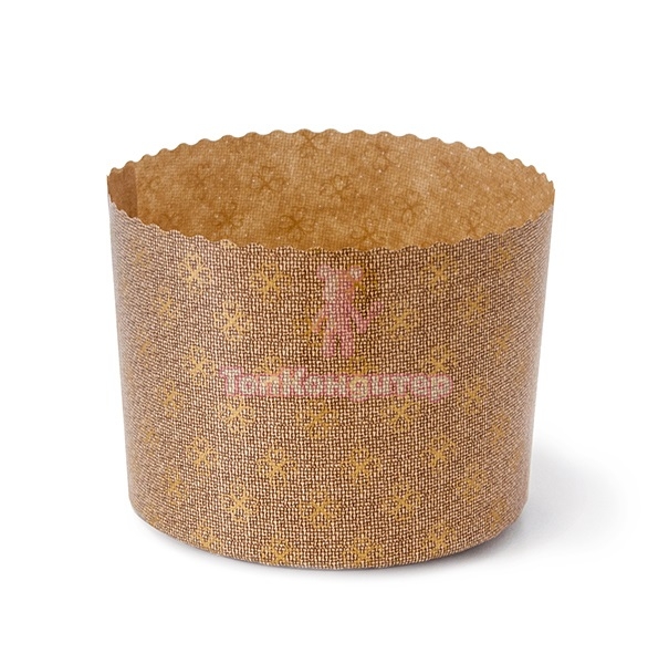 Форма бумажная для кулича "МОНОГРАММА" d= 15,4 см x h= 11,2 см